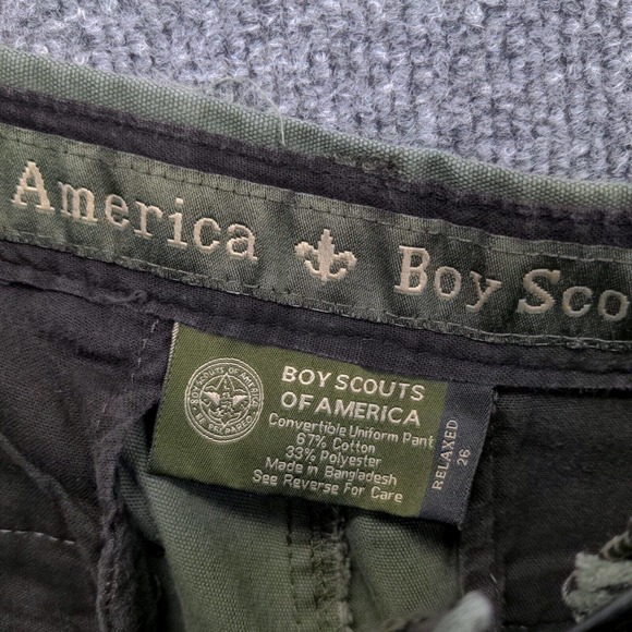 Boy Scouts of America Boys Relaxed Convertible Uniform Shorts Green Size 26 - Picture 10 of 10